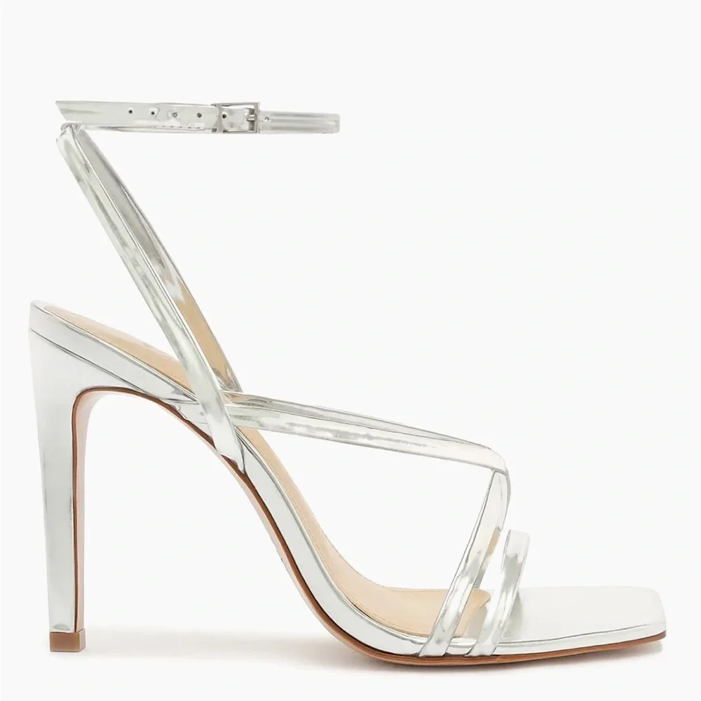 Schutz Bari 101MM Metallic Leather Sandals Size 8B